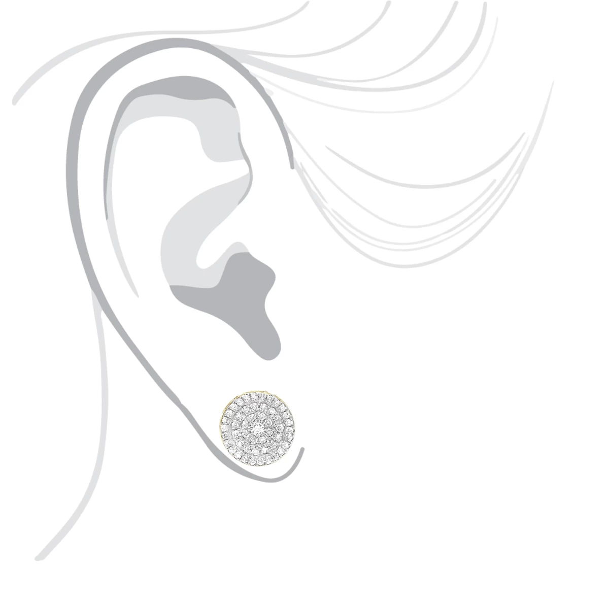 Luxurman 14K Yellow Gold Pave Round Diamond Cluster Earrings Studs 1/2 Carat 7 Luxurman 14K Yellow Gold Pave Round Diamond Cluster Earrings Studs 1/2 Carat - Image 5