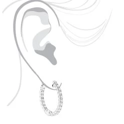 Luxurman 14K White Gold Two Carat Inside Out Diamond Hoop Earrings For Women -Fashion Accessories Shop luxurman 14k gold two carat inside out diamond hoop earrings for women bodwh