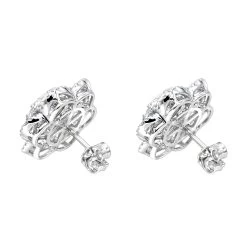LUXURMAN 14K White Gold Unique Flower Ladies Diamond Cluster Stud Earrings 2.2ct -Fashion Accessories Shop luxurman 14k gold unique flower ladies diamond cluster stud earrings 22ct backwh