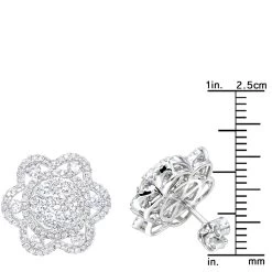 LUXURMAN 14K White Gold Unique Flower Ladies Diamond Cluster Stud Earrings 2.2ct -Fashion Accessories Shop luxurman 14k gold unique flower ladies diamond cluster stud earrings 22ct rulerwh