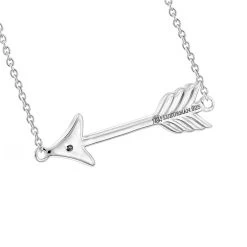 Luxurman Love Quotes Necklaces Sterling Silver Diamond Arrow Pendant -Fashion Accessories Shop luxurman love quotes necklaces sterling silver diamond arrow pendant back