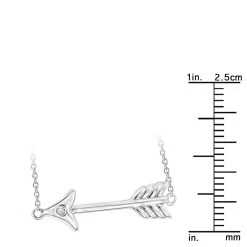 Luxurman Love Quotes Necklaces Sterling Silver Diamond Arrow Pendant -Fashion Accessories Shop luxurman love quotes necklaces sterling silver diamond arrow pendant ruler