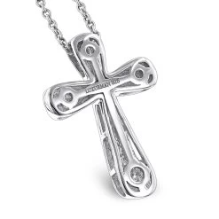 Luxurman Love Quotes Necklaces: Sterling Silver Small Diamond Cross Pendant -Fashion Accessories Shop luxurman love quotes necklaces sterling silver small diamond cross pendant back