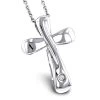 Luxurman Love Quotes Necklaces: Sterling Silver Small Diamond Cross Pendant -Fashion Accessories Shop luxurman love quotes necklaces sterling silver small diamond cross pendant main