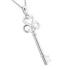 Luxurman Love Quotes: Sterling Silver Heart Shape Diamond Key Necklace