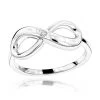 Luxurman Love Quotes: Sterling Silver Infinity Diamond Ring For Women