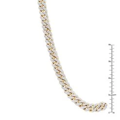 Luxurman Men's 10K Yellow Gold Miami Cuban Link Chain Necklace With Diamonds 23ct -Fashion Accessories Shop luxurman mens necklaces 14k gold miami cuban link chain with diamonds 23ct rulerye