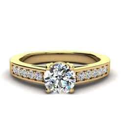 Luxurman Round Diamond Engagement Ring Setting 0.15ct 14K Yellow Gold -Fashion Accessories Shop luxurman round diamond engagement ring setting 015ct 14k gold back