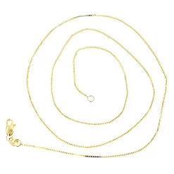 LUXURMAN Solid 10K Yellow Gold Box Chain For Women 0.8mm Wide -Fashion Accessories Shop luxurman solid 10k gold box chain for women 08mm wide backye