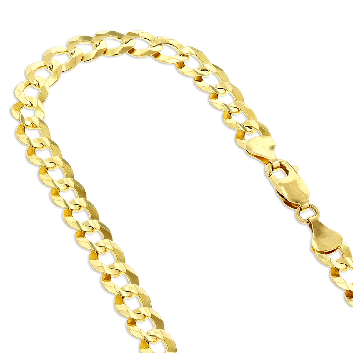 LUXURMAN Solid 10K Yellow Gold Curb Chain For Men Comfort 7mm Wide 3 LUXURMAN Solid 10K Yellow Gold Curb Chain For Men Comfort 7mm Wide