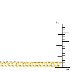 LUXURMAN Solid 10K Yellow Gold Curb Chain For Men & Women Comfort 3mm Wide -Fashion Accessories Shop luxurman solid 10k gold curb chain for men women comfort 3mm wide ruler