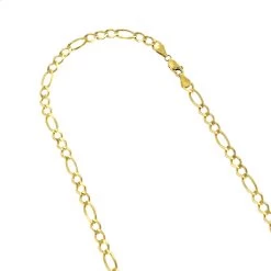 LUXURMAN Solid 10K Yellow Gold Figaro Chain For Men 7mm Wide