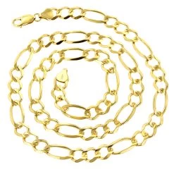 LUXURMAN Solid 10K Yellow Gold Figaro Chain For Men 8.5mm Wide -Fashion Accessories Shop luxurman solid 10k gold figaro chain for men 85mm wide backye