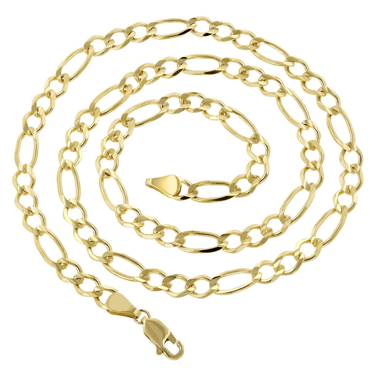 LUXURMAN Solid 10K Yellow Gold Figaro Chain For Men & Women 6mm Wide 4 LUXURMAN Solid 10K Yellow Gold Figaro Chain For Men & Women 6mm Wide - Image 2