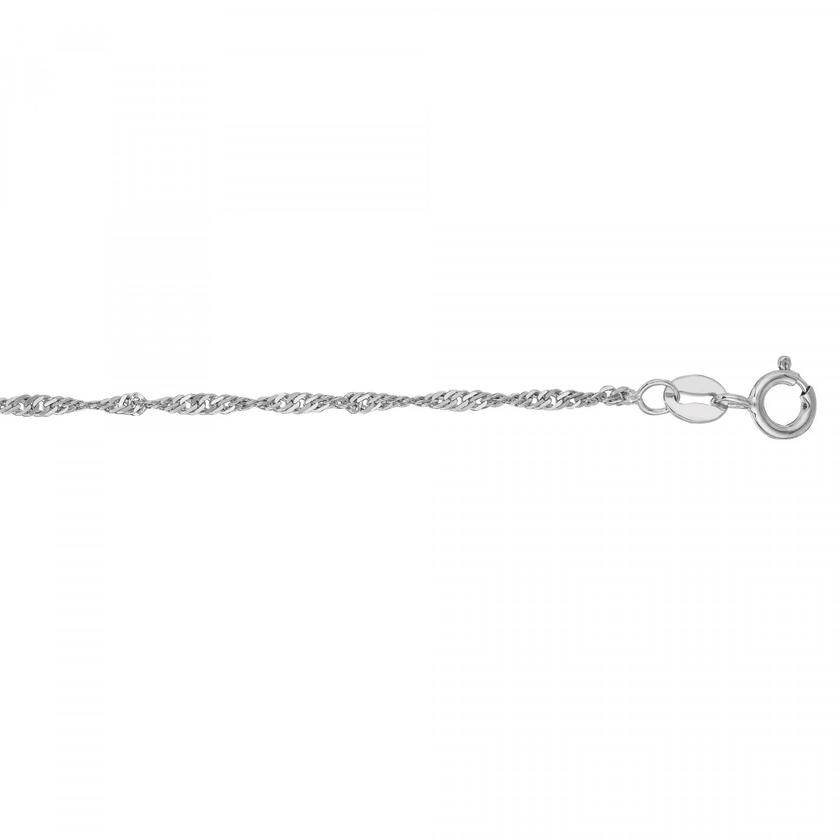 LUXURMAN Solid 10K White Gold Singapore Chain For Women 1.5mm Wide 3 LUXURMAN Solid 10K White Gold Singapore Chain For Women 1.5mm Wide