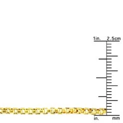 Solid 14K Yellow Gold Box Chain For Men & Women Round 2.4mm Wide -Fashion Accessories Shop luxurman solid 14k gold box chain for men women round 24mm wide rulerye