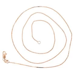 LUXURMAN Solid 14K White Gold Box Chain For Women 0.6mm Lobster Lock -Fashion Accessories Shop luxurman solid 14k gold box chain for women 06mm wide 1 backro