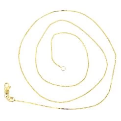 LUXURMAN Solid 14K White Gold Box Chain For Women 1mm Wide -Fashion Accessories Shop luxurman solid 14k gold box chain for women 1mm wide back