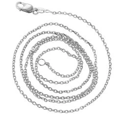 LUXURMAN Solid 14K White Gold Cable Chain For Men & Women 1.8mm Wide -Fashion Accessories Shop luxurman solid 14k gold cable chain for men women 18mm wide backwh