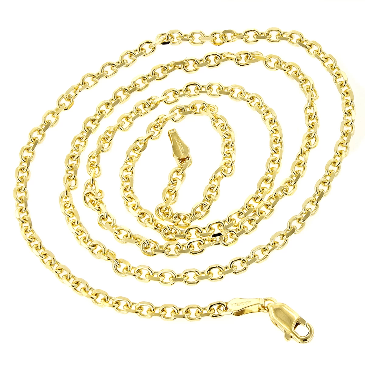 LUXURMAN Solid 14K Yellow Gold Cable Chain For Men & Women 2.3mm Wide 6 LUXURMAN Solid 14K Yellow Gold Cable Chain For Men & Women 2.3mm Wide - Image 4
