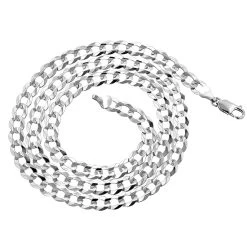LUXURMAN Solid 14K White Gold Curb Chain For Men Comfort 5.5mm Wide -Fashion Accessories Shop luxurman solid 14k gold curb chain for men comfort 55mm wide backwh