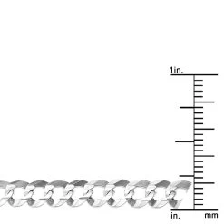 LUXURMAN Solid 14K White Gold Curb Chain For Men Comfort 5.5mm Wide -Fashion Accessories Shop luxurman solid 14k gold curb chain for men comfort 55mm wide rulerwh