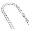LUXURMAN Solid 14K White Gold Curb Chain For Men Comfort 5.5mm Wide