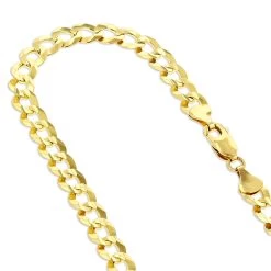 LUXURMAN Solid 14K White Gold Curb Chain For Men Comfort 5.5mm Wide -Fashion Accessories Shop luxurman solid 14k gold curb chain for men comfort 55mm wide ye