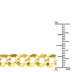 LUXURMAN Solid 14K Yellow Gold Curb Chain For Men Comfort 8mm Wide -Fashion Accessories Shop luxurman solid 14k gold curb chain for men comfort 8mm wide ruler