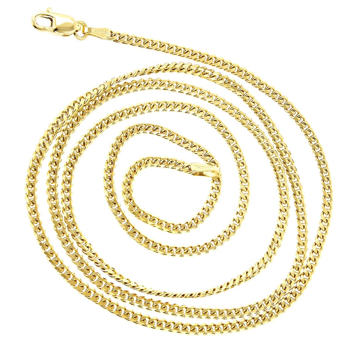 LUXURMAN Solid 14K Yellow Gold Curb Chain For Men & Women Gourmette 3mm Wide 4 LUXURMAN Solid 14K Yellow Gold Curb Chain For Men & Women Gourmette 3mm Wide - Image 2