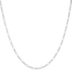 LUXURMAN Solid 14K White Gold Figaro Chain For Men & Women 2.6mm Wide -Fashion Accessories Shop luxurman solid 14k gold figaro chain for men women 26mm wide boxwh