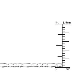 LUXURMAN Solid 14K White Gold Figaro Chain For Men & Women 2.6mm Wide -Fashion Accessories Shop luxurman solid 14k gold figaro chain for men women 26mm wide rulerwh