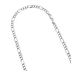 LUXURMAN Solid 14K White Gold Figaro Chain For Men & Women 4.5mm Wide