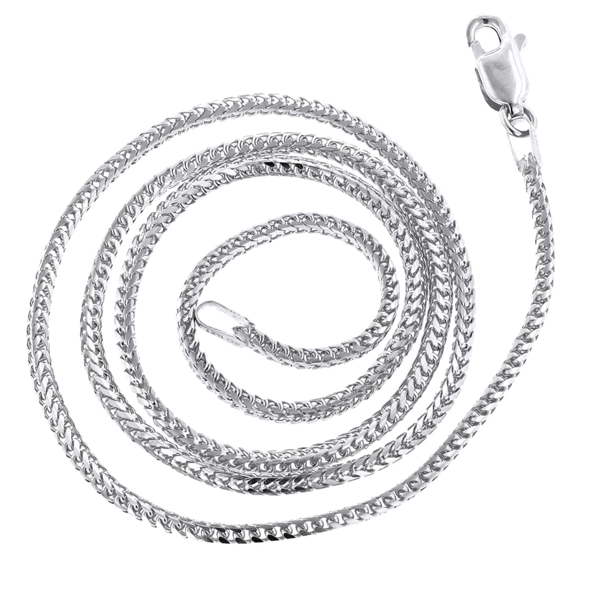 LUXURMAN Solid 14K White Gold Franco Chain For Men & Women 1.2mm Wide 5 LUXURMAN Solid 14K White Gold Franco Chain For Men & Women 1.2mm Wide - Image 3