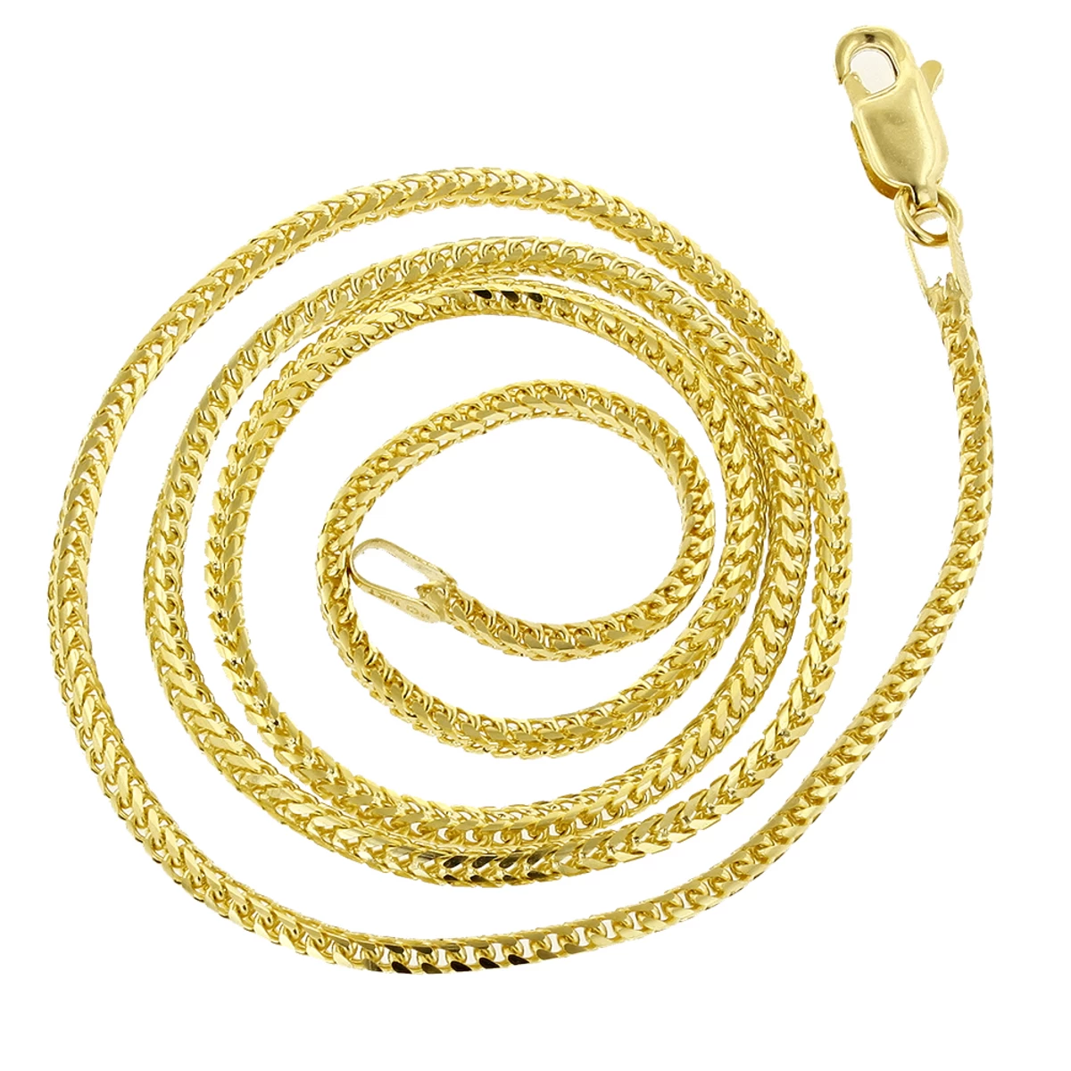 LUXURMAN Solid 14K White Gold Franco Chain For Men & Women 1.2mm Wide 6 LUXURMAN Solid 14K White Gold Franco Chain For Men & Women 1.2mm Wide - Image 4