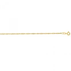 LUXURMAN 1.5mm Wide Solid 14K Yellow Gold Singapore Chain For Men & Women