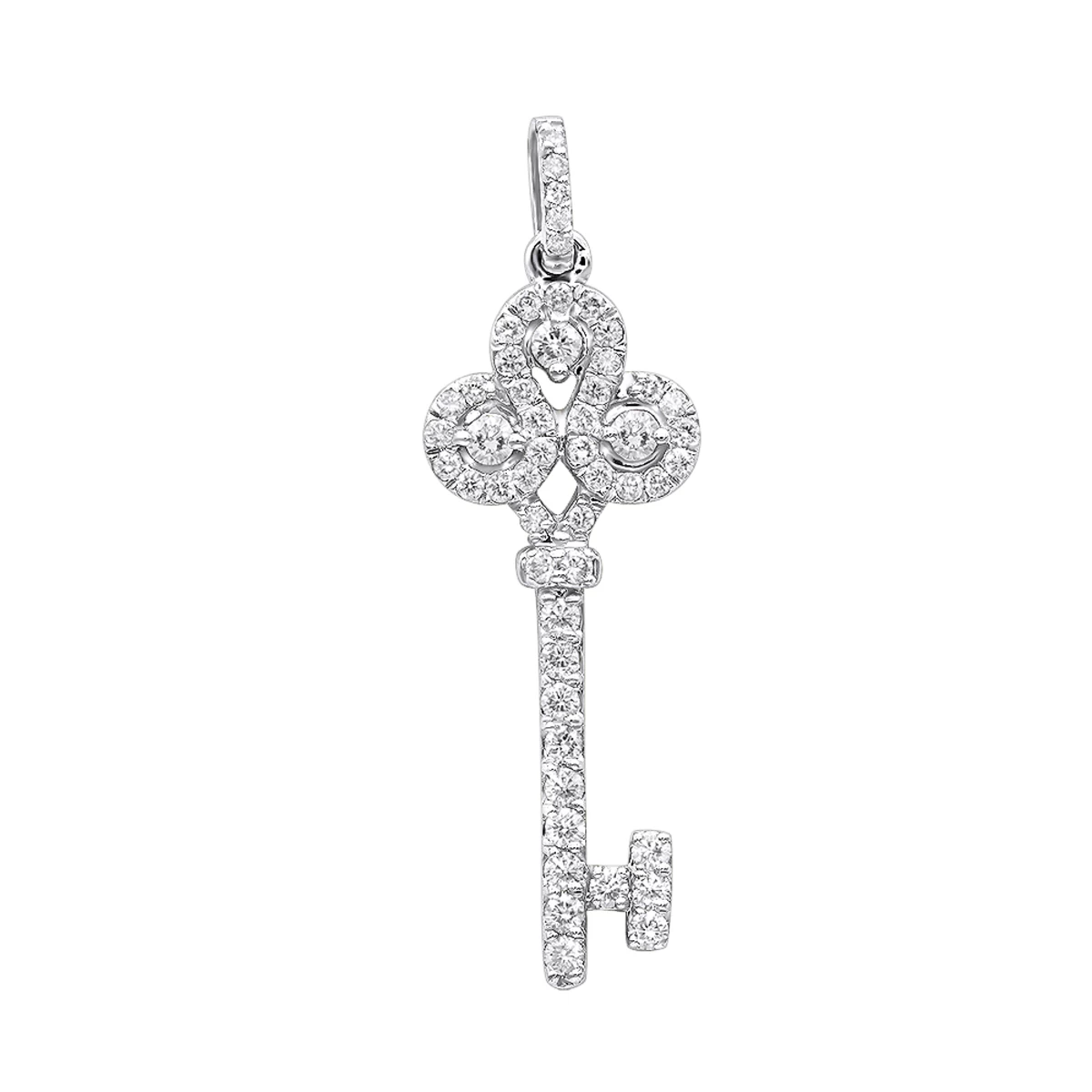 Luxurman Women's Diamond Diamond Key Pendant 18K Rose Gold 0.85ct 4 Luxurman Women's Diamond Diamond Key Pendant 18K Rose Gold 0.85ct - Image 2