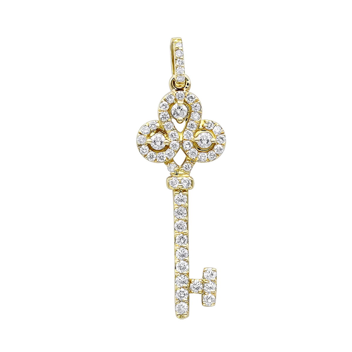 Luxurman Women's Diamond Diamond Key Pendant 18K Rose Gold 0.85ct 5 Luxurman Women's Diamond Diamond Key Pendant 18K Rose Gold 0.85ct - Image 3