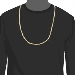 Men's 10K Yellow Gold Ball Moon Cut Chain 5mm 22-30in -Fashion Accessories Shop mens chains yellow gold ball moon cut chain 10k 5mm 22 30in 3