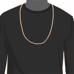 Men's 10K Rose Gold Ball Moon Cut Chain 4mm -Fashion Accessories Shop mens gold chains rose gold ball moon cut chain 10k 4mm 3