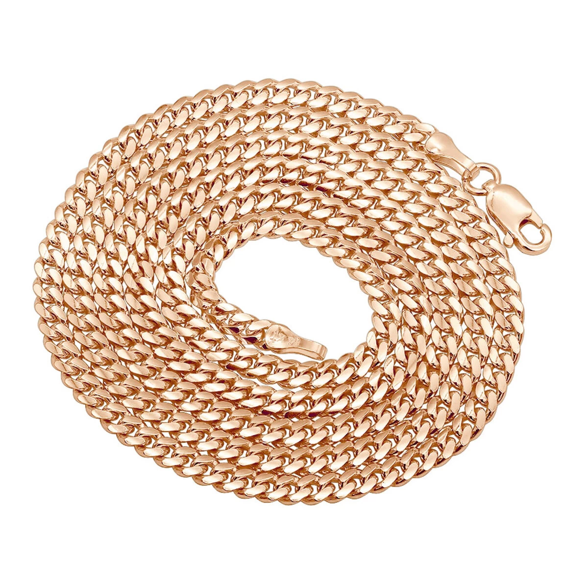Miami 14K Rose Gold Cuban Link Curb Chain 2.5mm 22-40in 4 Miami 14K Rose Gold Cuban Link Curb Chain 2.5mm 22-40in - Image 2
