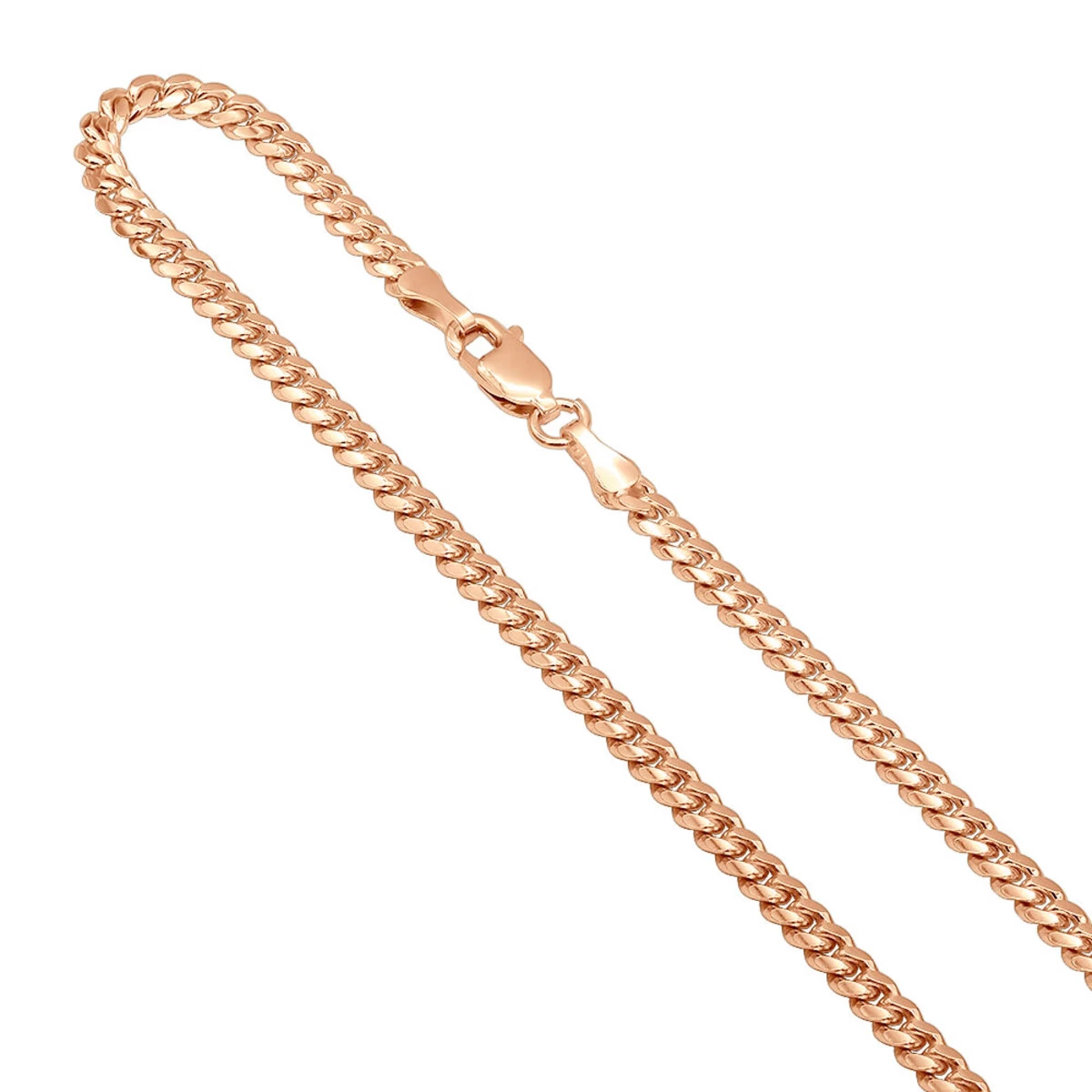 Miami 14K Rose Gold Cuban Link Curb Chain 2.5mm 22-40in 3 Miami 14K Rose Gold Cuban Link Curb Chain 2.5mm 22-40in