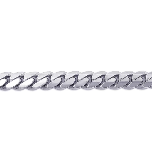 Miami 14K White Gold Cuban Link Curb Chain 8.4mm 22-40in 4 Miami 14K White Gold Cuban Link Curb Chain 8.4mm 22-40in - Image 2