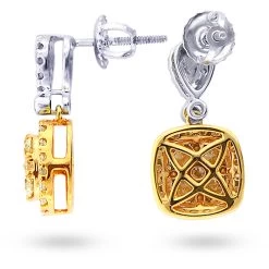Natural Yellow Diamond Dangle Earrings 1.65ct 14K Yellow Gold -Fashion Accessories Shop natural yellow diamond dangle earrings 165ct 14k gold 2