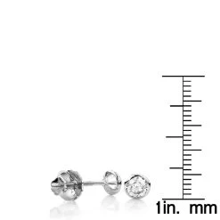 One Carat 14K White Gold Solitaire Round Diamond Bezel Stud Earrings -Fashion Accessories Shop one carat 14k gold solitaire round diamond bezel stud earrings rulerwh