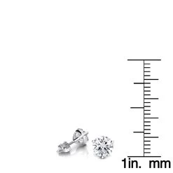One Carat 14K White Gold Solitaire Round Diamond Martini Stud Earrings -Fashion Accessories Shop one carat 14k gold solitaire round diamond martini stud earrings rulerwh