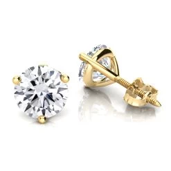 Fashion Accessories Shop -Fashion Accessories Shop one carat 14k gold solitaire round diamond martini stud earrings ye