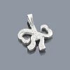Small Heart Bow Diamond Pendant 0.17ct Sterling Silver