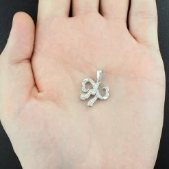 Small Heart Bow Diamond Pendant 0.17ct Sterling Silver -Fashion Accessories Shop open heart bow diamond pendant 017ct sterling silver p 44284box
