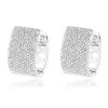 Pave Diamond Earrings For Women 14K White Gold 1 Carat Small Wide Hoops -Fashion Accessories Shop pave diamond earrings 14k 121ct p 42081 wh